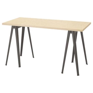 Письменный стол - IKEA MITTCIRKEL/NARSPEL, 140х60 см, сосна/черный, МИТЦИРКЕЛЬ/НЭРСПЕЛЬ ИКЕА