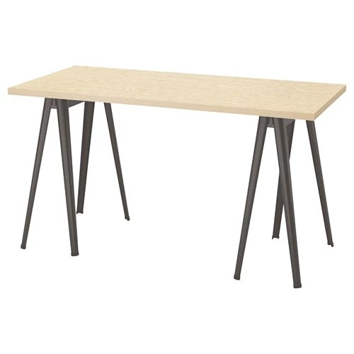 Письменный стол - IKEA MITTCIRKEL/NARSPEL, 140х60 см, сосна/черный, МИТЦИРКЕЛЬ/НЭРСПЕЛЬ ИКЕА (изображение №1)