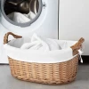 Корзина для белья - IKEA TOLKNING, 28х56 см, бежевый/белый/коричневый, ИКЕА (изображение №4)
