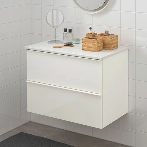 Шкаф для раковины с 2 ящиками - IKEA GODMORGON/TOLKEN, 82x49x60 см, белый ГОДМОРГОН/ТОЛКЕН ИКЕА (изображение №2)