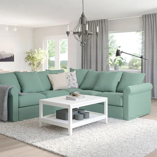 4-местный угловой диван - IKEA GRÖNLID/GRONLID, 98x252см, бирюзовый, ГРЕНЛИД ИКЕА (изображение №2)