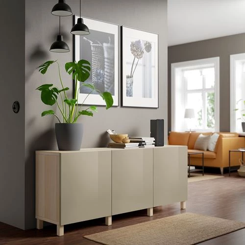 Комбинация для хранения - IKEA BESTÅ/BESTA/ БЕСТА/БЕСТО ИКЕА, 180x40x74 см, серый (изображение №4)