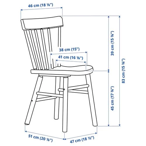 Стул - IKEA NORRARYD, 83х47х51 см, черный, НОРРАРИД ИКЕА (изображение №9)