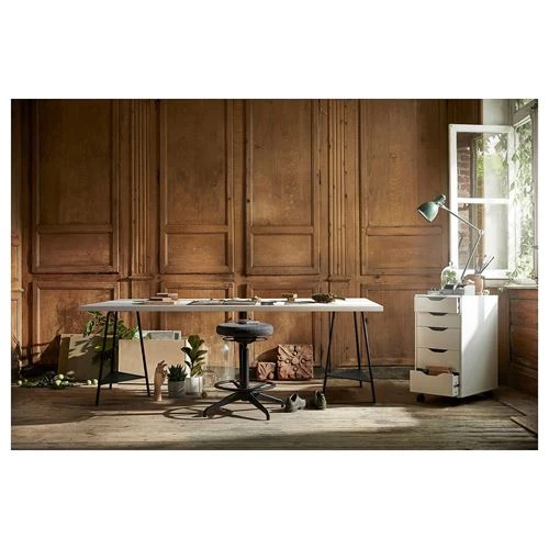 Письменный стол - IKEA LAGKAPTEN/TILLSLAG, 200х60 см, белый/черный, ЛАГКАПТЕН/ТИЛЛЬСЛАГ ИКЕА (изображение №2)