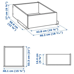 Ящик с фронтальной панелью - IKEA KOMPLEMENT, 50x58 см, бежевый КОМПЛИМЕНТ ИКЕА