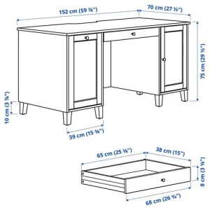 Письменный стол - IKEA IDANÄS/IDANAS, 152x70 см, белый ИДАНЭС/ИДАНАС ИКЕА