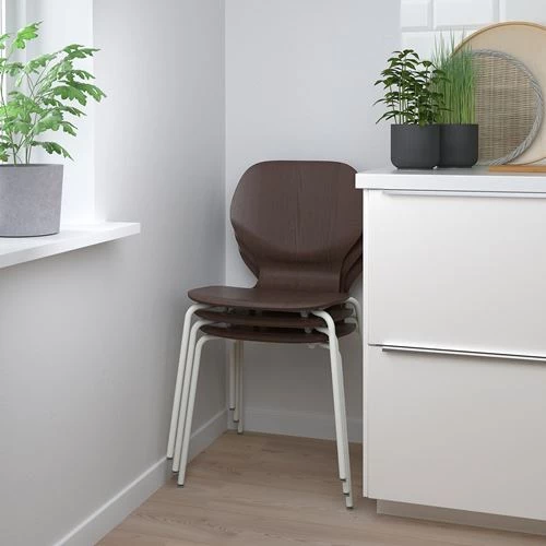 Стул - IKEA SIGTRYGG/SEFAST, 82х52х50 см, темно-коричневый/белый, ИКЕА (изображение №5)