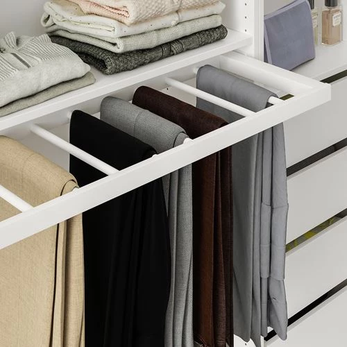 Выдвижная вешалка для брюк - IKEA KOMPLEMENT, 100x35 см, белый КОМПЛИМЕНТ ИКЕА (изображение №2)