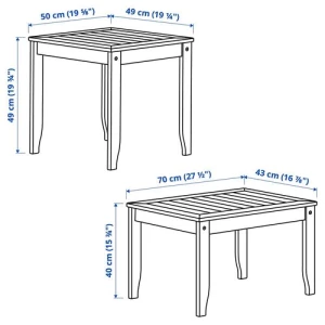 Комплект столов, 2 шт. - IKEA ИКЕА ÖRSKÄR, темно-серый