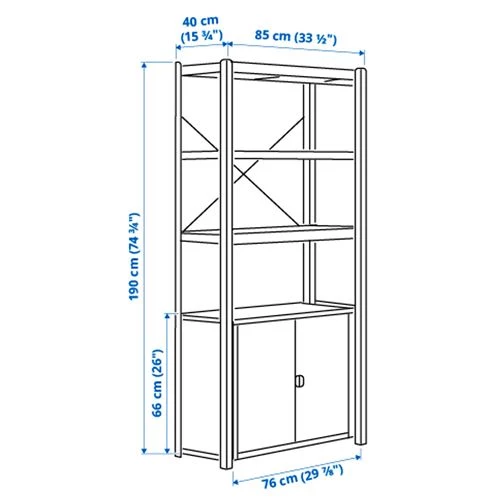 Стеллаж - IKEA BROR, 85х40х190 см, черный, БРУР ИКЕА (изображение №6)