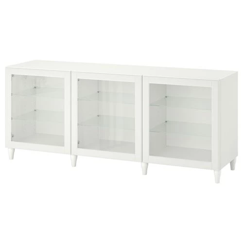 Комбинация для хранения - IKEA BESTÅ/BESTA /БЕСТА/БЕСТО ИКЕА, 180x42x74 см, белый (изображение №1)