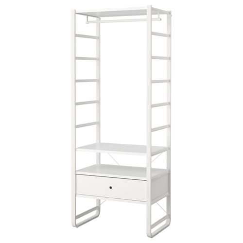 Открытый шкаф - IKEA ELVARLI/ЭЛВАРЛИ ИКЕА, 216х55х85 см, белый