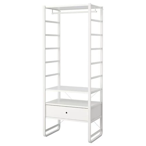 Открытый шкаф - IKEA ELVARLI/ЭЛВАРЛИ ИКЕА, 216х55х85 см, белый (изображение №1)