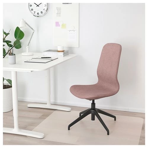 Офисный стул - IKEA LÅNGFJÄLL, 67x67x104см, чёрный/розовый, ЛЭНГФЬЕЛЛЬ ИКЕА (изображение №2)