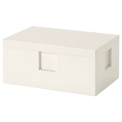 Контейнер с крышкой - IKEA BYGGLEK, 26x18x12 см, белый, БЮГГЛЕК ИКЕА