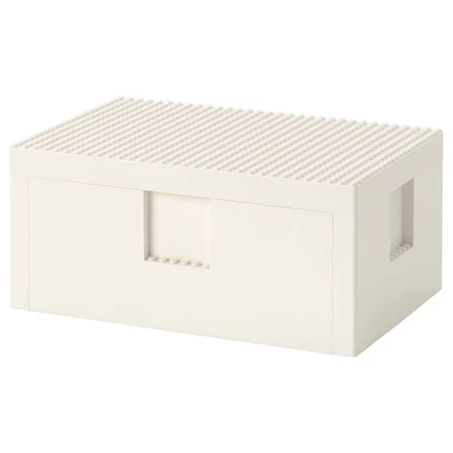 Контейнер с крышкой - IKEA BYGGLEK, 26x18x12 см, белый, БЮГГЛЕК ИКЕА (изображение №1)