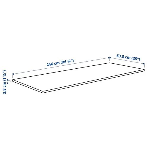 Столешница - IKEA SÄLJAN/SALJAN/СЭЛЬЯН ИКЕА, 246х63,5х3,8 см, белый (изображение №5)