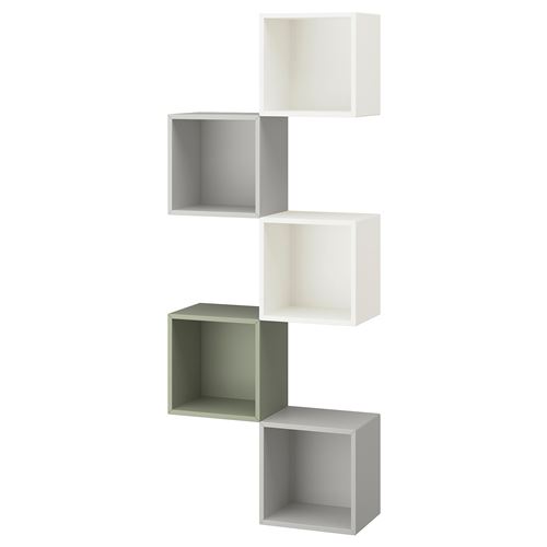Комбинация навесных шкафов - IKEA EKET, 70х25х175 см, белый/светло-серый, ЭКЕТ ИКЕА