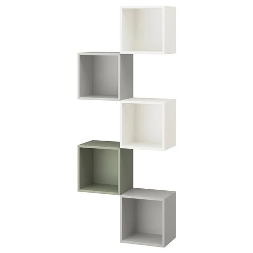 Комбинация навесных шкафов - IKEA EKET, 70х25х175 см, белый/светло-серый, ЭКЕТ ИКЕА (изображение №1)