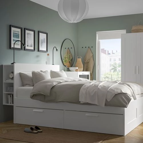 Комплект мебели д/спальни  - IKEA BRIMNES, 180х200см, белый, БРИМНЭС ИКЕА (изображение №2)