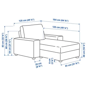 Кресло-кровать - IKEA VIMLE, 125х164х83 см, черный, ВИМЛЕ ИКЕА