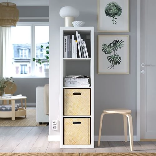 Стеллаж 4 ячейки - IKEA KALLAX, 42х147 см, белый, КАЛЛАКС ИКЕА (изображение №10)