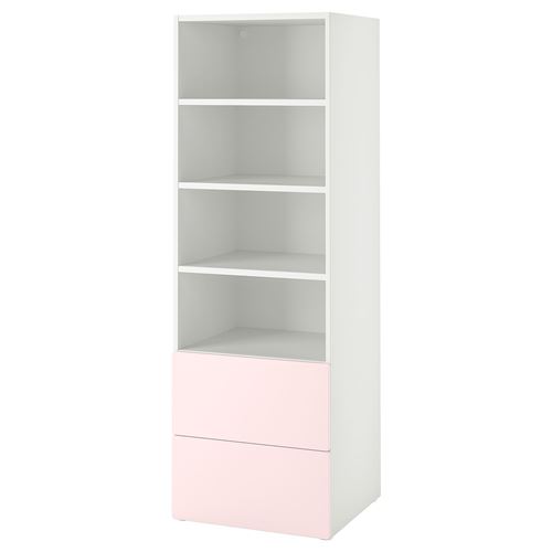 Детский книжный шкаф - PLATSA/SMÅSTAD IKEA/ ПЛАТСА/СМАСТАД ИКЕА, 57х60х181 см, белый/розовый