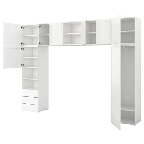 Платяной шкаф PLATSA/IKEA/ ПЛАТСА ИКЕА,340x42x241, белый (изображение №1)