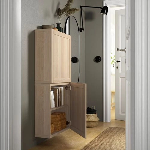 Навесной шкаф - IKEA BESTÅ/BESTA, 60x22x128 см, коричневый, БЕСТО ИКЕА (изображение №2)