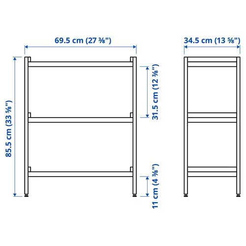 Стеллаж - IKEA EKENABBEN, 70х34х86 см, белый/осина, ЭКЕНАББЕН ИКЕА (изображение №8)