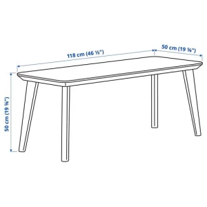 Журнальный стол - IKEA ИКЕА LISABO, 118x50х50 см, шпон ясеня