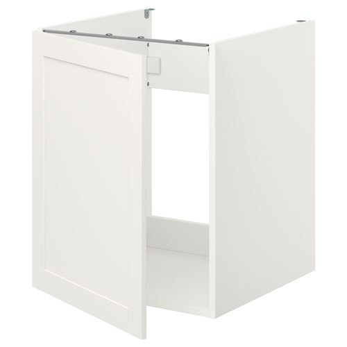 Шкаф для раковины - IKEA ENHET, 75x62x60см, белый, ЭНХЕТ ИКЕА