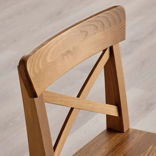 Барный стул - IKEA INGOLF/ИКЕА ИНГОЛЬФ, 39х45х102 см, морилка/антик (изображение №9)