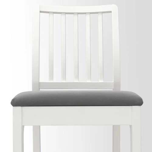 Барный стул - IKEA EKEDALEN/ИКЕА ЭКЕДАЛЕН, 39х45х114 см, белый/серый (изображение №2)