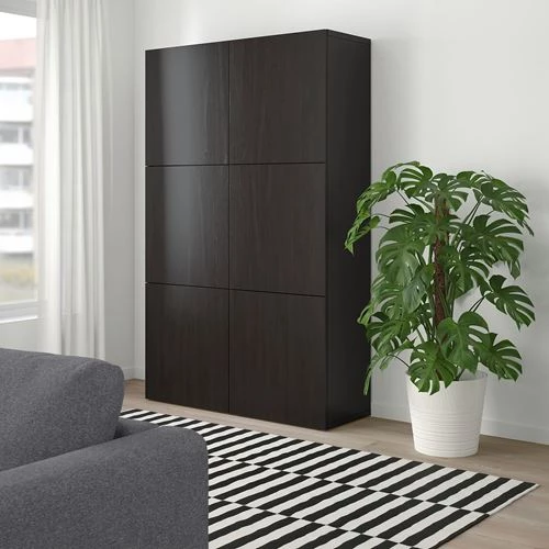 Комбинация для хранения - IKEA BESTÅ/BESTA/Беста/Бесто ИКЕА, 120x40x192 см, черный, (изображение №6)