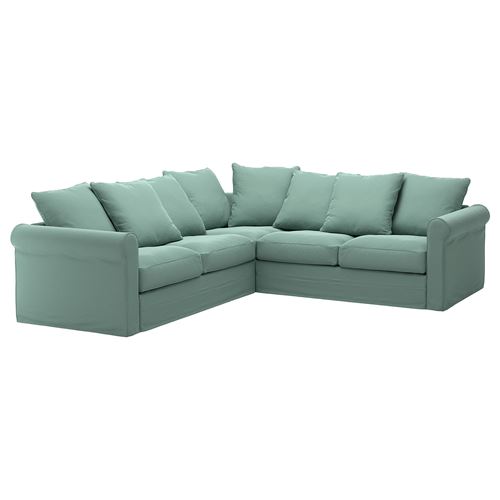 4-местный угловой диван - IKEA GRÖNLID/GRONLID, 98x252см, бирюзовый, ГРЕНЛИД ИКЕА