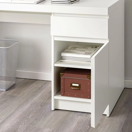 Письменный стол с ящиком - IKEA MALM, 140x65 см, белый, МАЛЬМ ИКЕА (изображение №4)