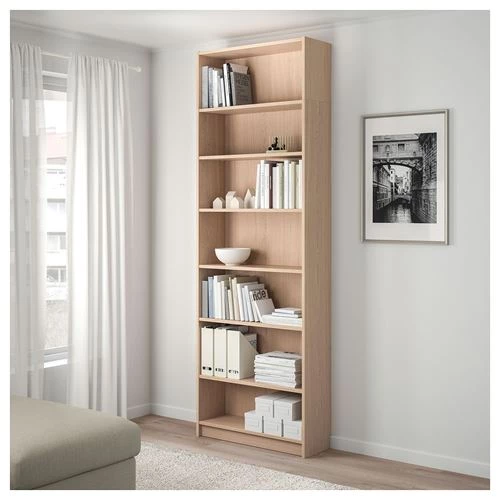 Открытый книжный шкаф - BILLY IKEA/БИЛЛИ ИКЕА, 28х80х237 см, светло-коричневый (изображение №2)