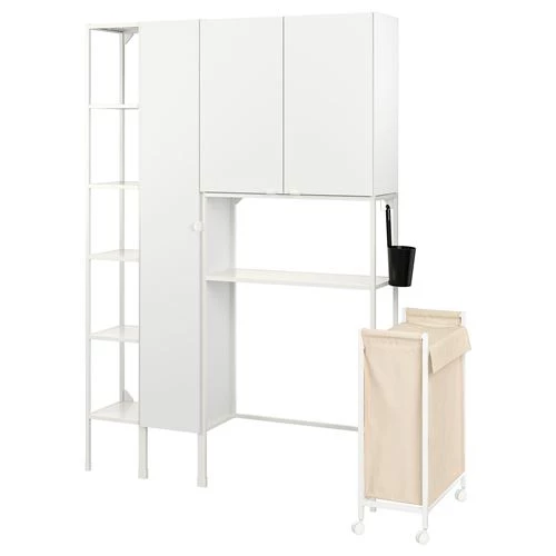 омбинация стеллажей для прачечной и ванной - ENHET IKEA/ ЭНХЕТ ИКЕА,80x32x204, белая (изображение №1)