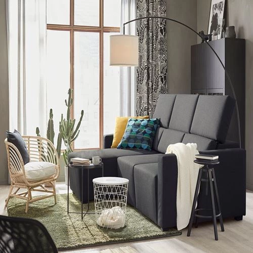 2-местный диван и козетка - IKEA ODENSLUNDA, 93x146x230см, черный, ОДЕНСЛЮНДА ИКЕА (изображение №3)