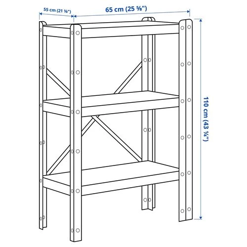 Стеллаж - IKEA BROR, 65х55х110 см, черный, БРУР ИКЕА (изображение №4)