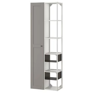 Стеллаж - IKEA ENHET, 60х32х180 см, белый/серый, ЭНХЕТ ИКЕА