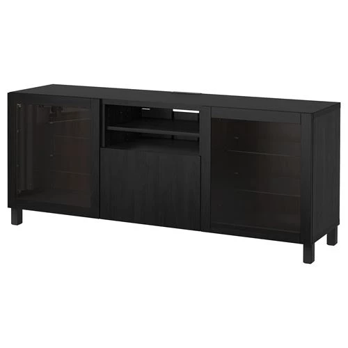 Тумба под ТВ - IKEA BESTÅ/BESTA, 180x42x74 см, черный, Бесто ИКЕА (изображение №1)