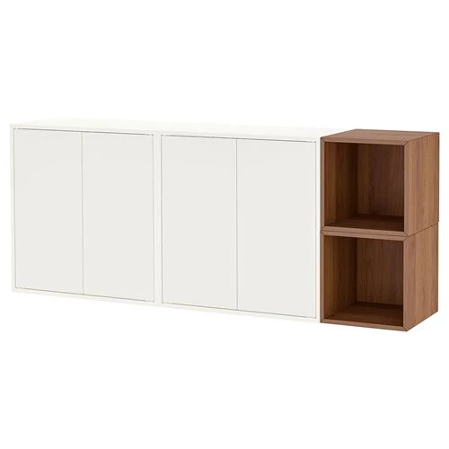 Настенная откидная консоль - EKET IKEA/ЭКЕТ ИКЕА, 175x35x70 белый/коричневый (изображение №1)