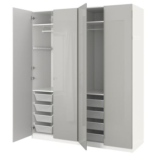 Платяной шкаф - PAX/FARDAL IКЕА/ ПАКС/ФАРДАЛЬ ИКЕА, 200х60х236 см, светло-серый
