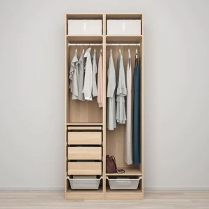 Гардероб - IKEA PAX/FORSAND/ПАКС/ФОРСАНД ИКЕА, 100x60x236 см, под беленый дуб