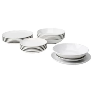 Набор посуды - IKEA GODMIDDAG, 18 предметов белый ИКЕА