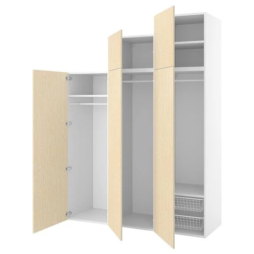 Платяной шкаф-PLATSA/KALBÅDEN/IKEA/ ПЛАТСА/КЛБАДЕН ИКЕА,180x57x241, белый (изображение №1)