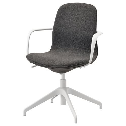 Офисный стул - IKEA LÅNGFJÄLL/LANGFJALL, 67x92x67см, серый/белый, ИКЕА ЛОНГФЬЕЛЛЬ