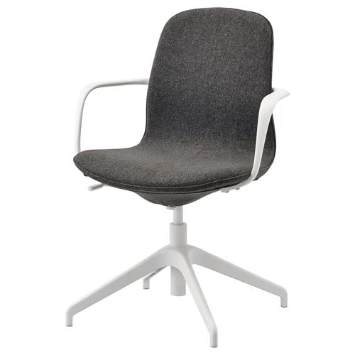 Офисный стул - IKEA LÅNGFJÄLL/LANGFJALL, 67x92x67см, серый/белый, ИКЕА ЛОНГФЬЕЛЛЬ (изображение №1)